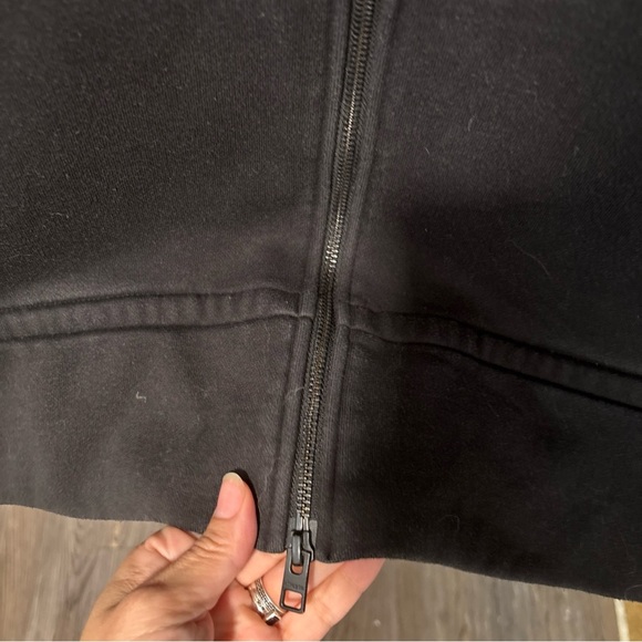 Athleta Tenacity Duster Full Zip Longline Hoodie Jacket Black Size L Sweatshirt - Picture 4 of 6